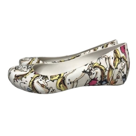 Melissa Ultragirl 3db II unicorn wedges flats 8 - Picture 5 of 10